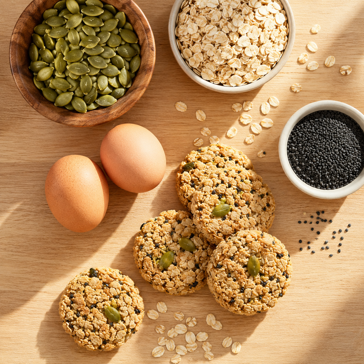 🌾🥣 Real Ingredients Pumpkin Seed Oat Biscuits – ☀️A Better Choice Every Day-&F