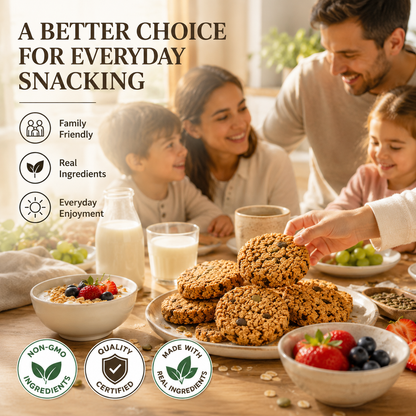 🌾🥣 Real Ingredients Pumpkin Seed Oat Biscuits – ☀️A Better Choice Every Day-&F