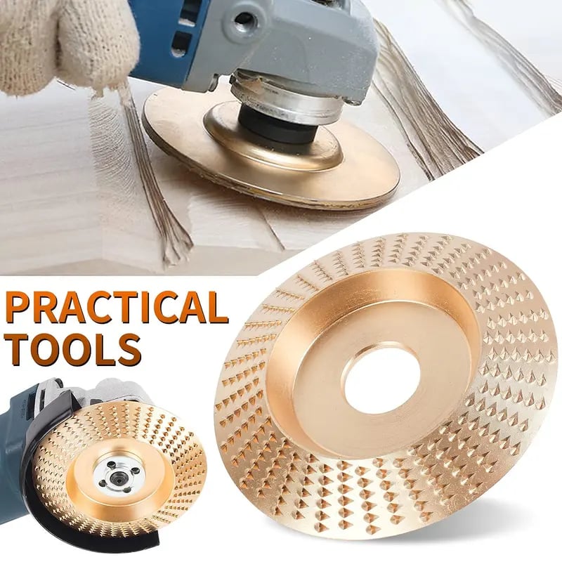 🪵 Heavy-Duty Wood Carving Disc | 3-Style Shaping Wheel | Fits 4" Angle Grinder | Alloy Steel DIY Woodworking Tool ⚙️✨-&F