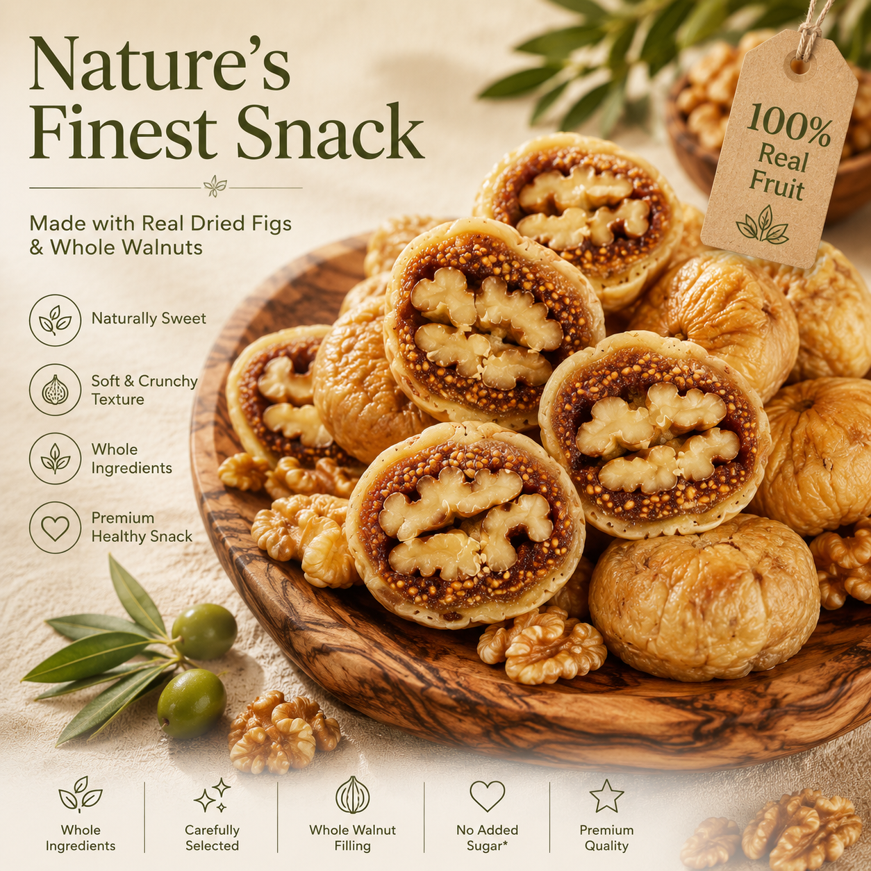 🥗 Nutritionist Recommended ｜ ⭐ 300,000+ Sold ｜ 🌿 Healthy Never Looked This Delicious ❤️ Premium Stuffed Dried Figs with Whole Walnuts-&F