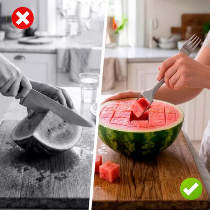 🍉 Effortless Fruit Prep-✨ 2-in-1 Fruit Cutter & Fork – For Quick and Easy Fruit Serving! 🍓-JKL