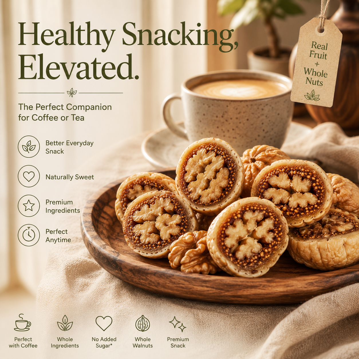 🥗 Nutritionist Recommended ｜ ⭐ 300,000+ Sold ｜ 🌿 Healthy Never Looked This Delicious ❤️ Premium Stuffed Dried Figs with Whole Walnuts-&F