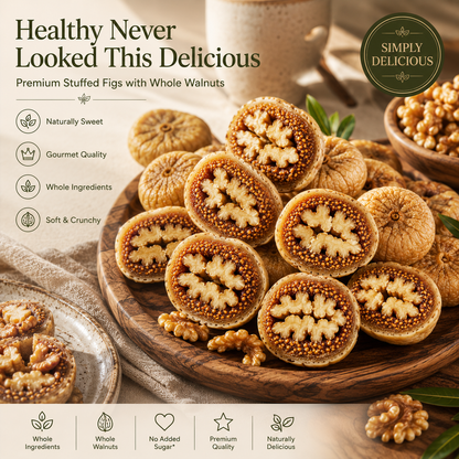 🥗 Nutritionist Recommended ｜ ⭐ 300,000+ Sold ｜ 🌿 Healthy Never Looked This Delicious ❤️ Premium Stuffed Dried Figs with Whole Walnuts-&F