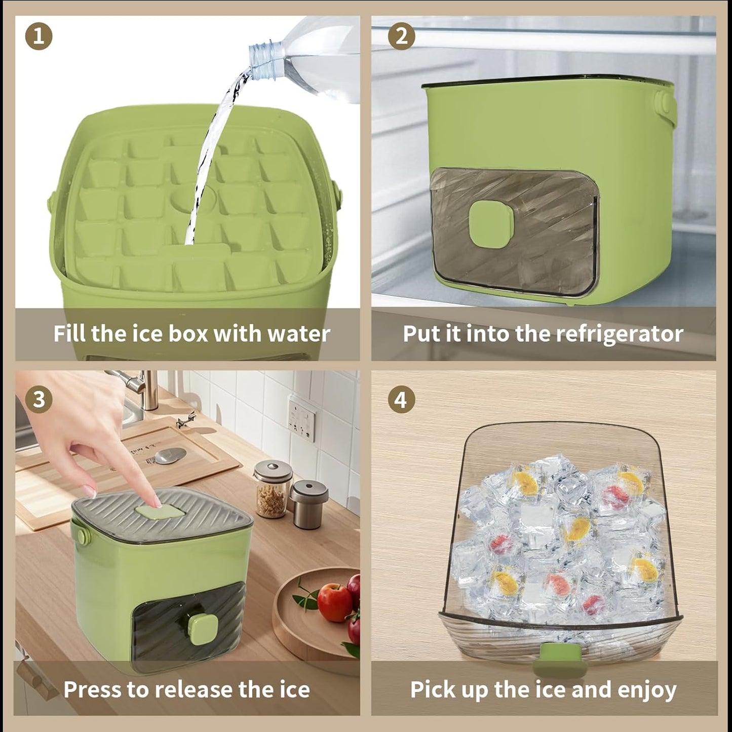 🧊❄️Handled Press-Type Ice Cube Tray (Double-Layer)For any summer moment!-JKL