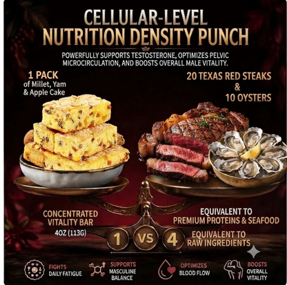 💪🔥Nutritionist Approved:🦁Daily Vitality Boost: Millet, Yam & Apple Cake – Pure Natural Energy Explosion🌋-BP