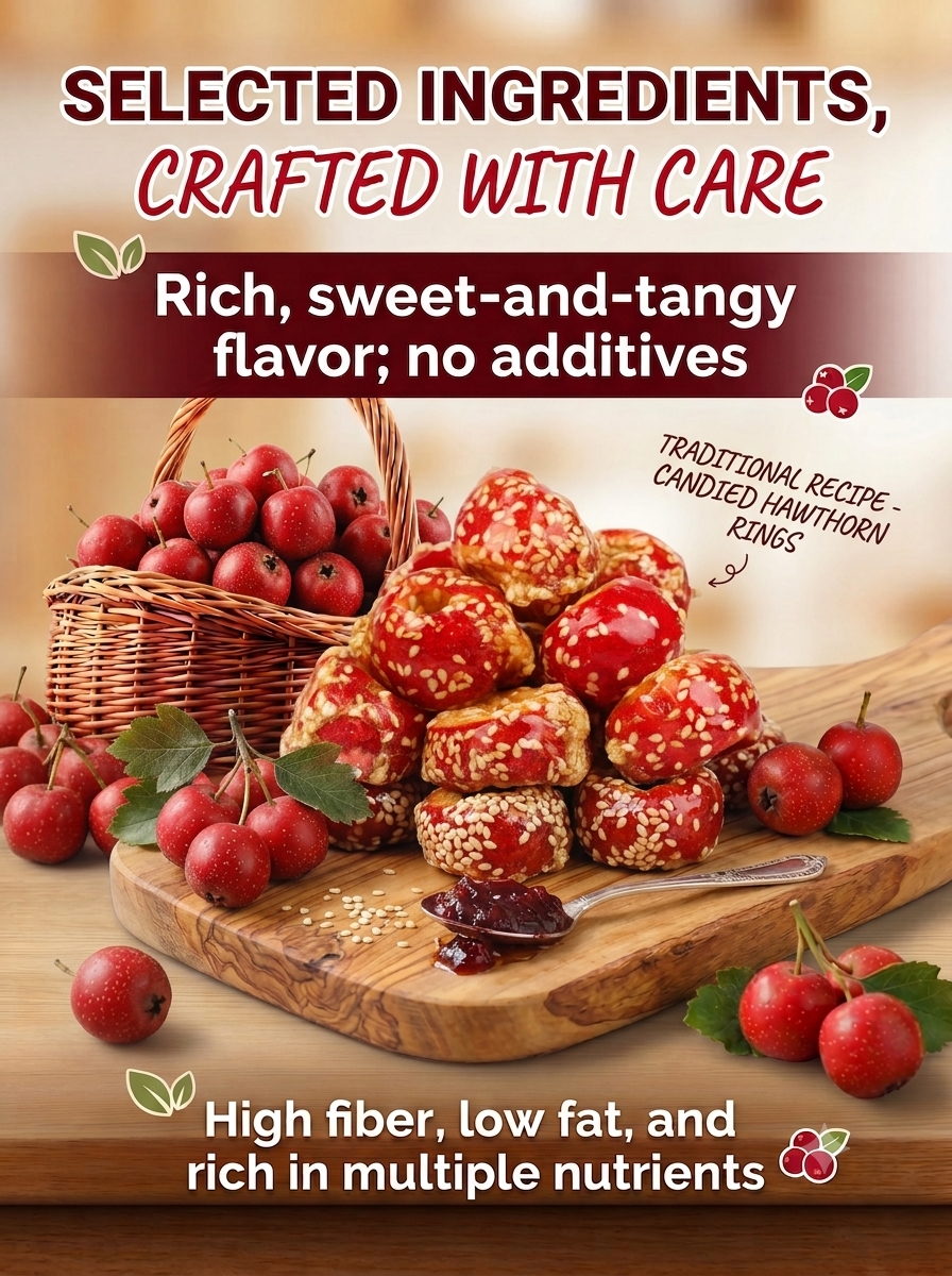 🔥🔥Premium Freeze-Dried Hawthorn | Healthy Sesame-Coated Fruit Snack🍒 -BP