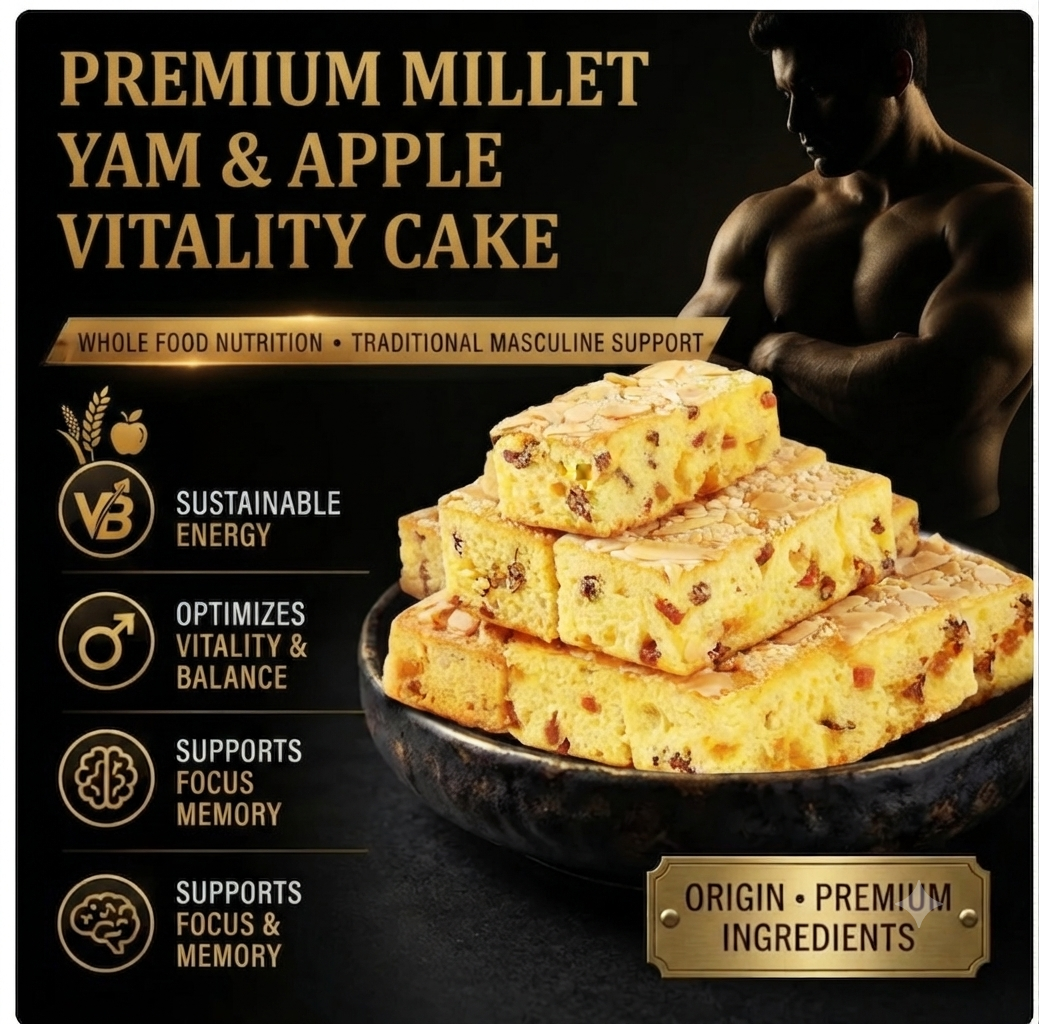 💪🔥Nutritionist Approved:🦁Daily Vitality Boost: Millet, Yam & Apple Cake – Pure Natural Energy Explosion🌋-BP