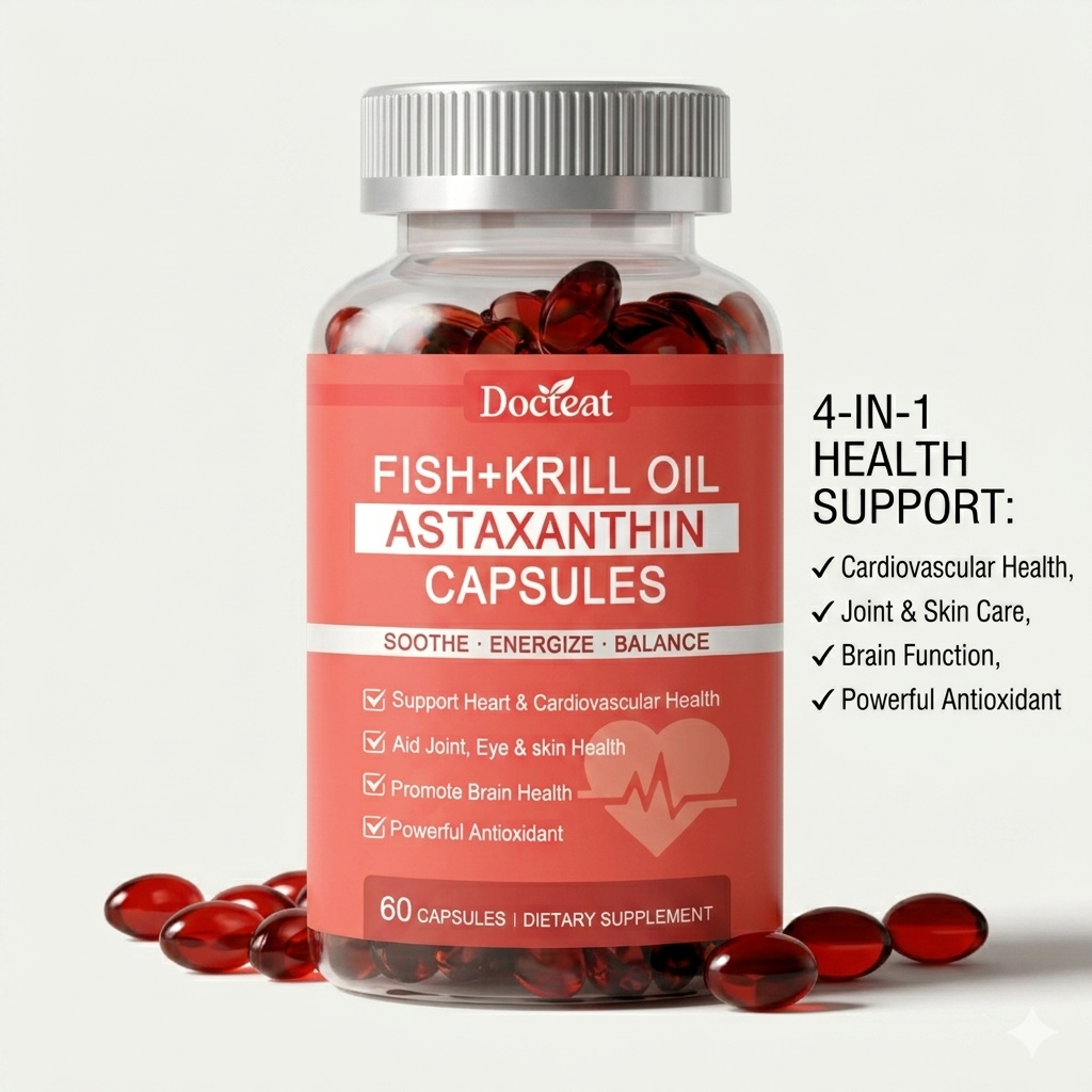 ❤️‍🔥Clinical Grade Krill & Fish Oil Complex + Super Antioxidant Astaxanthin – 👑Scientifically Formulated for Cardiovascular Vitality, Joint Mobility & Cognitive Focus – Non-GMO Pure Formula🛡️-BP