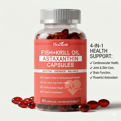 ❤️‍🔥Clinical Grade Krill & Fish Oil Complex + Super Antioxidant Astaxanthin – 👑Scientifically Formulated for Cardiovascular Vitality, Joint Mobility & Cognitive Focus – Non-GMO Pure Formula🛡️-BP