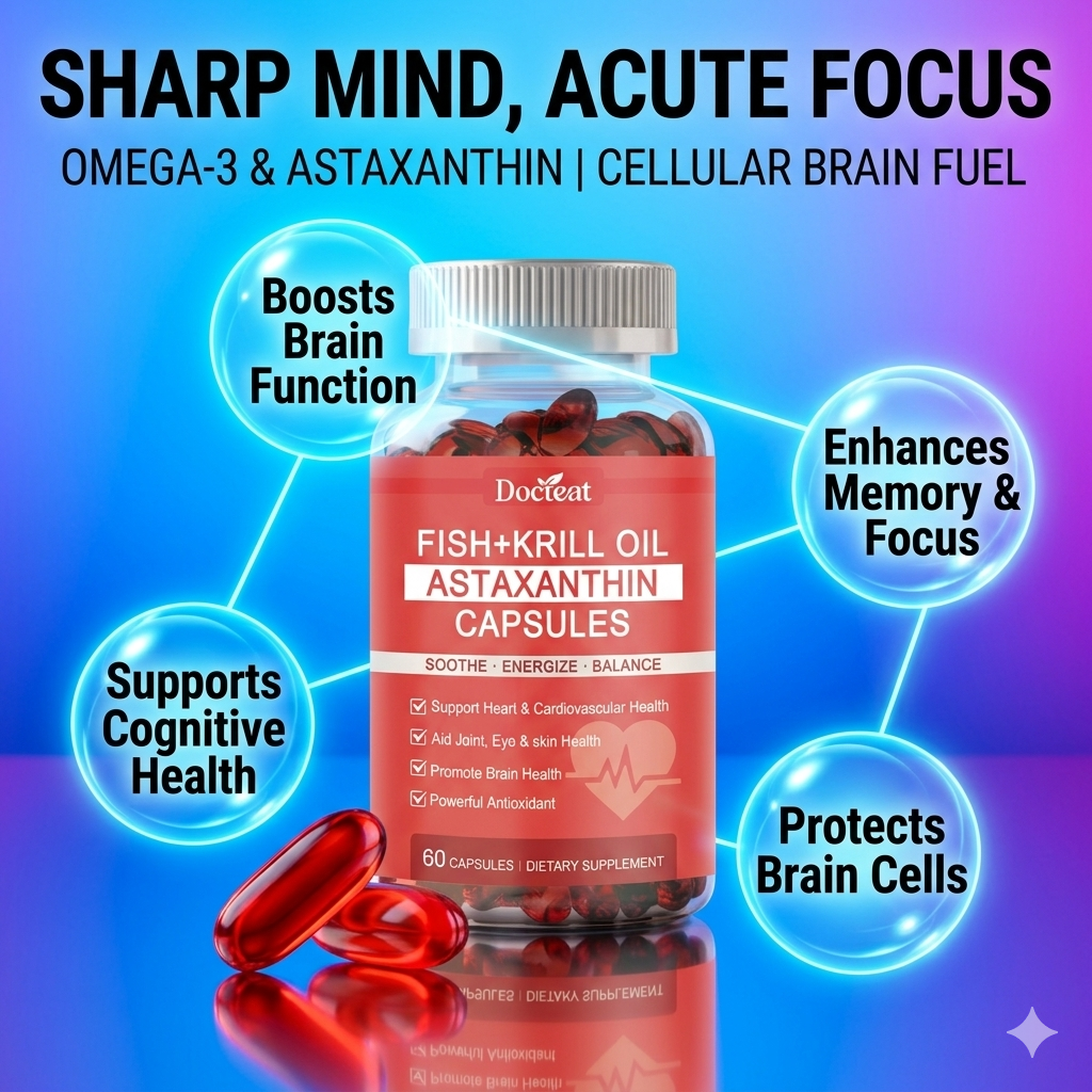 ❤️‍🔥Clinical Grade Krill & Fish Oil Complex + Super Antioxidant Astaxanthin – 👑Scientifically Formulated for Cardiovascular Vitality, Joint Mobility & Cognitive Focus – Non-GMO Pure Formula🛡️-BP